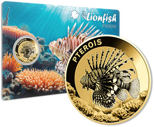 Monnaie LIONFISH Sea Creatures 1/1000 Oz Medaille Or