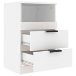 vidaXL Tables de chevet 2 Pièces Blanc Bois d'ingénierie