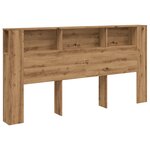 vidaXL Armoire de tête de lit chêne artisanal 200x18 5x102 5 cm