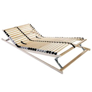 vidaXL Sommier à lattes Marron 140 x 190 cm Bois de hêtre massif