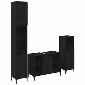 vidaXL Ensemble de mobilier de salle de bain 3 Pièces Chêne noir