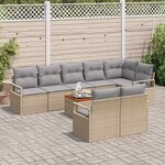 vidaXL Ensemble de canapé de jardin 9 Pièces beige et gris clair