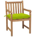 vidaXL Chaises de jardin lot de 8 avec coussins vert vif Teck solide