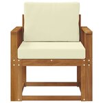 vidaXL Canapé d’extérieur Bois d'acacia massif et polyester Naturel