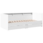 vidaXL Lit de jour avec tiroirs blanc 100x200 cm bois d'ingénierie
