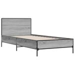 vidaXL Cadre de lit sonoma gris 100x200 cm bois d'ingénierie et métal