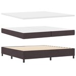 vidaXL Lit à ressort LED avec matelas Marron foncé 200 x 200 cm tissu
