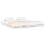 vidaXL Lit de palette sans matelas blanc 120x200 cm bois massif