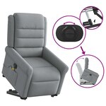 vidaXL Fauteuil inclinable de massage électrique Gris clair Tissu