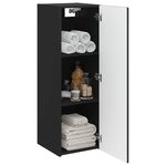 vidaXL Cabinet de Salle de Bain Mural Noir 33 x 34 5 x 60 cm