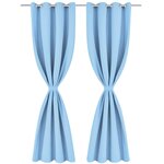vidaXL Rideau avec œillets métalliques 2 Pièces 135 x 175 cm Turquoise
