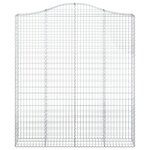 vidaXL Paniers à gabions arqués 12 Pièces 200x30x220/240 cm fer galvanisé