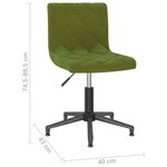 vidaXL Chaises pivotantes à manger lot de 2 vert clair velours