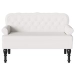 vidaXL Banc Chesterfield Blanc 119.5 x 64.5 x 75 cm Cuir synthétique