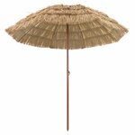 vidaXL Parasol de plage Naturel 255 x 255 x 255 cm Polyester et Acier