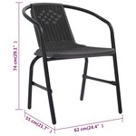 vidaXL Chaises de jardin 6 Pièces Rotin plastique et acier 110 kg