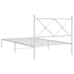 vidaXL Cadre de lit métal sans matelas et tête de lit blanc 100x190 cm