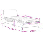 vidaXL Lit avec matelas Dover noir 90x200 cm similicuir