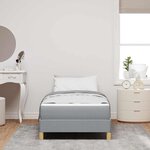 vidaXL Lit à ressorts avec matelas Gris clair 90 x 190 cm tissu