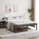 vidaXL Lit pour personne âgée gris 150x200 cm bois de pin massif