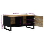 vidaXL Table basse 80x50x40 cm Bois de manguier solide et d'ingénierie