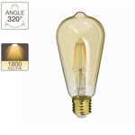 Ampoule led (st64) edison / vintage au verre ambré  culot e27  3 8w cons. (30w eq.)  350 lumens  lumière blanc chaud