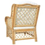 vidaXL Canapé avec coussin Rotin naturel et lin