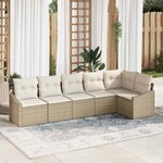 vidaXL Ensemble de salle à manger pour jardin 6 Pièces Beige et crème