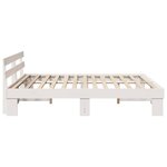 vidaXL Cadre de lit Blanc 200 x 200 cm Bois de pin massif