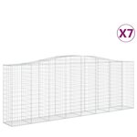 vidaXL Paniers à gabions arqués 7 Pièces 400x50x140/160 cm Fer galvanisé