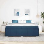 vidaXL Cadre de lit avec matelas Bleu 200 x 200 cm tissu