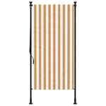 vidaXL Store roulant d'extérieur orange et blanc 100x270cm tissu acier