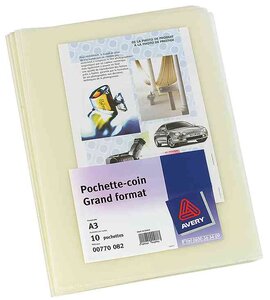 Sachet de 10 pochettes-coin format A3 en PVC 13,5/100e ELBA