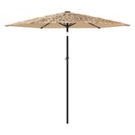 vidaXL Parasol de jardin avec LED et mât en acier marron 268x268x226cm