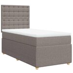 vidaXL Sommier à lattes de lit avec matelas Taupe 100x200 cm Tissu