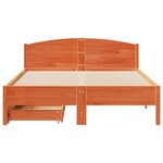 vidaXL Cadre de lit sans matelas cire marron 140x200cm bois pin massif