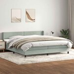 vidaXL Sommier à lattes de lit et matelas gris clair 180x220cm velours