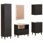 vidaXL Ensembles de salle de bain 5 Pièces Finition Lavage Blanc