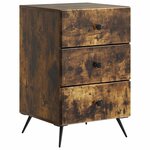 vidaXL Cabinet de chevet avec tiroir Chêne fumé 43 x 41 x 66 5 cm
