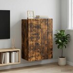 vidaXL Armoire Murale Chêne fumé 66 x 34 5 x 92 cm Bois d'ingénierie