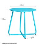 Table ronde métal - couleur bleu
