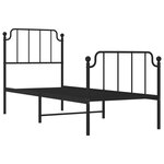 vidaXL Cadre de lit métal sans matelas avec pied de lit noir 75x190 cm
