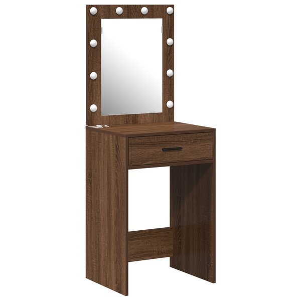 Coiffeuse vidaXL avec lumières LED Chêne Marron 50x41x135 cm