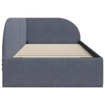 vidaXL Cadre de lit d'angle Gris foncé 80 x 200 cm Velours