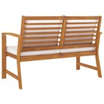 vidaXL Banc de jardin avec coussin crème 120 cm Bois solide d'acacia