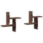 vidaXL Étagères murales 2Pièces chêne marron 38x12x38cm bois d'ingénierie