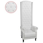 vidaXL Chaise à dossier haut blanc similicuir