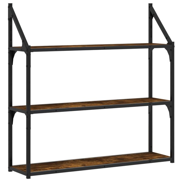 vidaXL Étagère murale 3 niveaux chêne fumé 80x21x78 5 cm