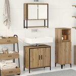 vidaXL Ensemble de mobilier de salle de bain avec porte 2 Pièces Marron