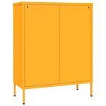 vidaXL Armoire à tiroirs Jaune moutarde 80x35x101 5 cm Acier